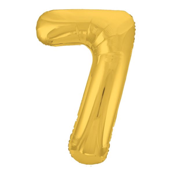 картинка Шар фольгированный с клапаном (40''/102 см) цифра 7, Золото от магазина 2 Жирафа