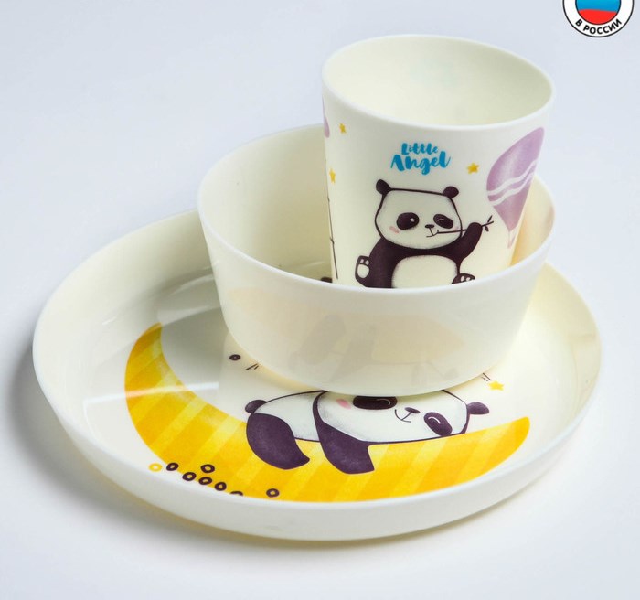 картинка Набор детской посуды "Panda" от магазина 2 Жирафа