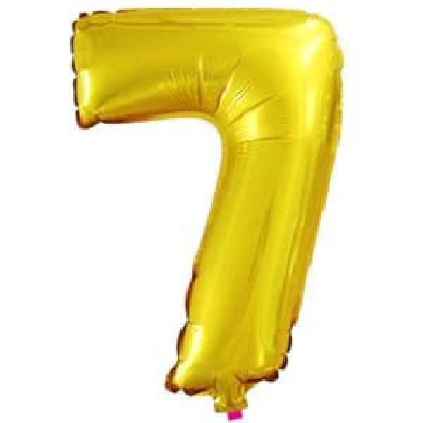 картинка Шар фольгированный с клапаном (16''/41 см) Мини-цифра, 7, Золото от магазина 2 Жирафа