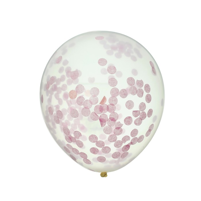картинка Латексный шар 12' КОНФЕТТИ, с гелием и обработкой,розовый от магазина 2 Жирафа