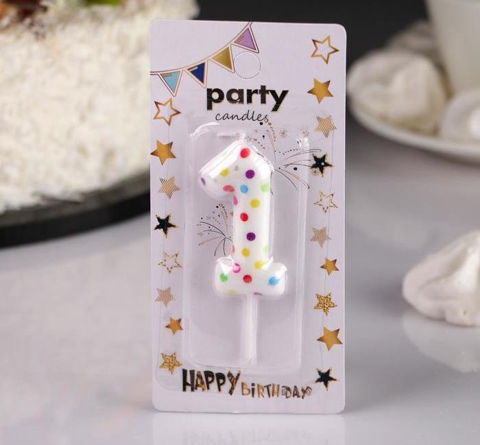 картинка Свеча в торт на день рождения, цифра "1" от магазина 2 Жирафа