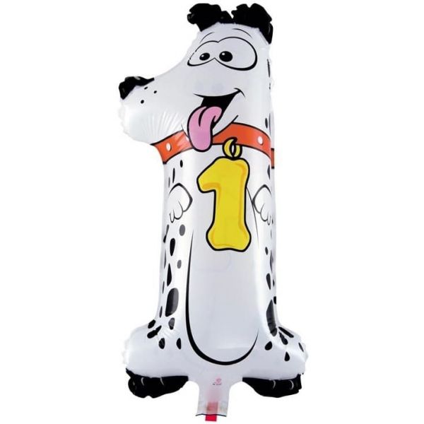 картинка Шар фольгированный с клапаном (16''/41 см) Мини-цифра, 1, Собака от магазина 2 Жирафа