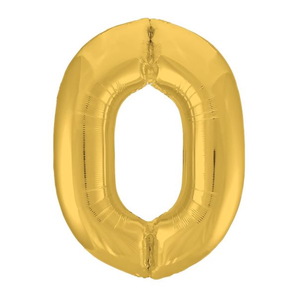 картинка Шар фольгированный с клапаном (40''/102 см) цифра 0, Золото от магазина 2 Жирафа