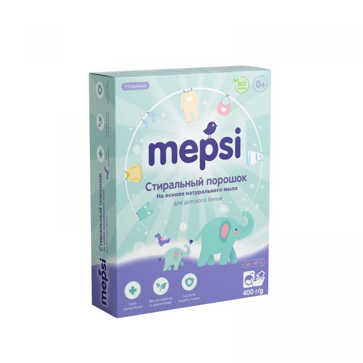 картинка MEPSI (Мепси) Стиральный порошок для детского белья на основе мыла, 400 от магазина 2 Жирафа