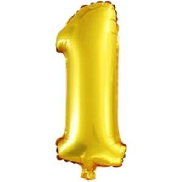 картинка Шар фольгированный с клапаном (16''/41 см) Мини-цифра, 1, Золото от магазина 2 Жирафа