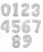 Шар цифра фольгированный 36" (86 см) серебро