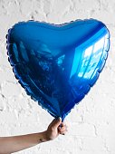 Шар фольгированный 18" Сердце синее 